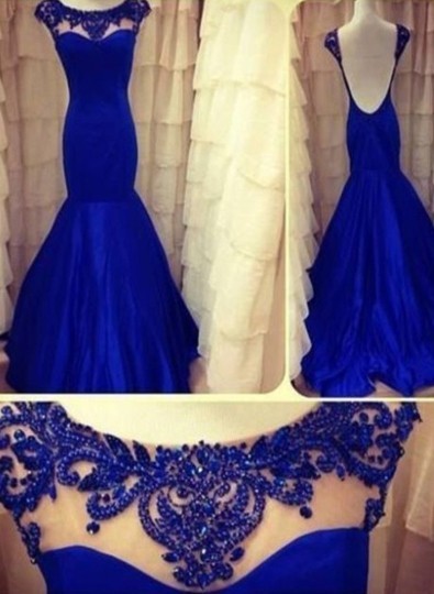 Jewel Backless Sleeveless Lace Open Back Floor Length Popular Evening Prom Gowns