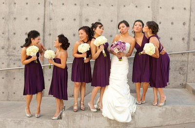 short Bridesmaid Dress, purple bridesmaid dress, convertible Bridesmaid Dress, chiffon Bridesmaid Dress, 2016 Dresses for bridesmaids, E869