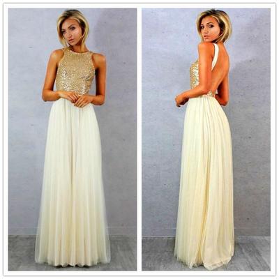 long prom dress, white prom dress, backless prom dress, sequin prom dress, glittery evening dress, E2247