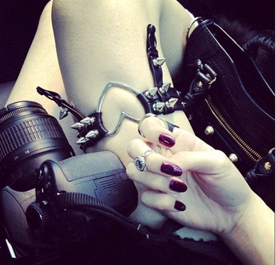 Harajuku punk leather rivet leg garters