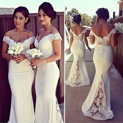 Popular bridesmaid dress, lace bridesmaid dress, long bridesmaid dress, bridesmaid dress, mermaid bridesmaid dress, ivory bridesmaid dress, PD15469