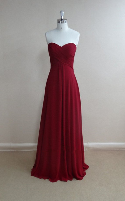 Beautiful Burgundy Simple Sweetheart Prom Dresses 2016,bridesmaid dresses
