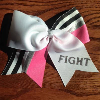 Half&Half "Fight"- Silver Glitter, Black Stripes, and Glitter Hot Pink- BC