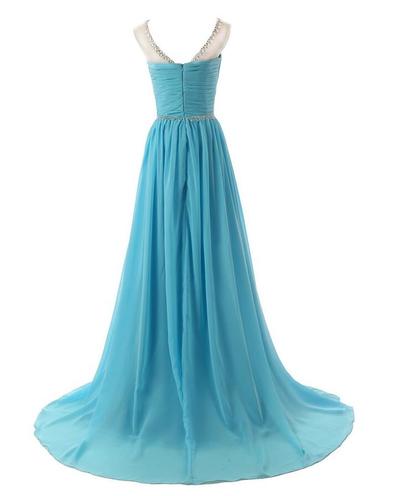 Beaded Straps Bridesmaid Sparkling Embellished Waist Prom Dresses,evening dress