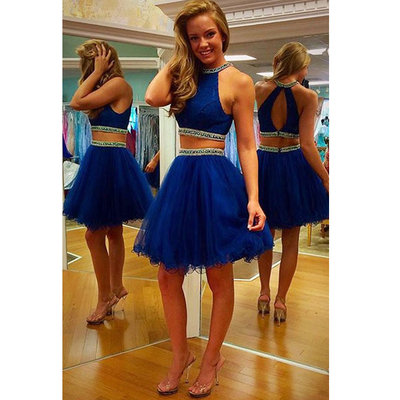 Short Prom Dress Top and Skirt Separate in Two Pieces pst0555