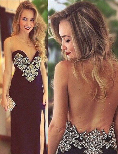 Slit Skirt Long Prom Party Dress pst0552