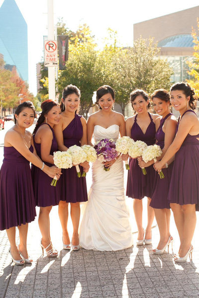 Different styles short knee length beauty chiffon purple bridesmaid dress,short bridesmaid dress