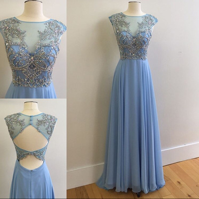 long prom dress, blue prom dress, charming prom dress, 2016 popular prom dress, party dress for girls, BD15870