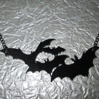 Black Acrylic Bat Necklace (Quartet) - Thumbnail 1
