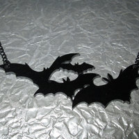 Black Acrylic Bat Necklace (Quartet) - Thumbnail 2