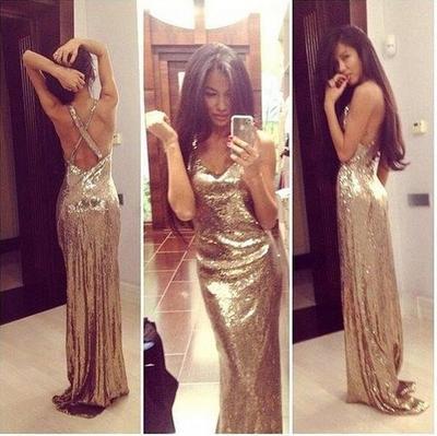 Long prom dresses,Gold sequin prom dresses, backless prom dresses, prom dresses 2016, cheap prom dresses