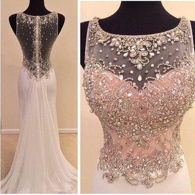 See through mermaid prom dresses, sexy prom dress,beading prom dress,long cheap prom dress