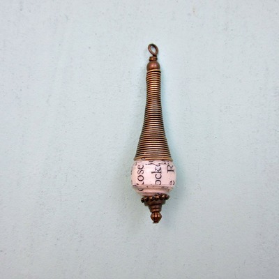 Paper Bead Pendant, Handmade from Salvaged Paper: Poem