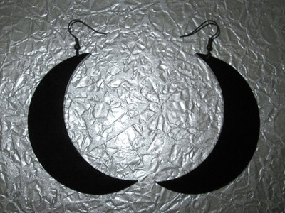 Large Black Acrylic Crescent Moon Earrings