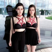 Deep Red Dolly Pentagram Harness - Thumbnail 2