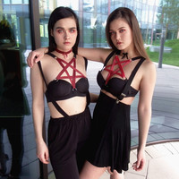 Deep Red Dolly Pentagram Harness - Thumbnail 3