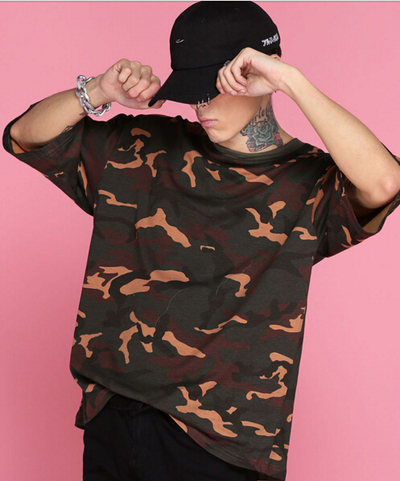 Free Shipping-OVERSIZED CAMO TEE