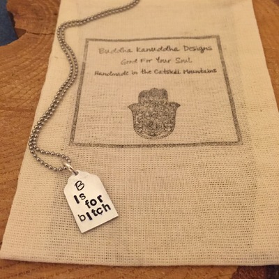 B is for Bitch Hand Stamped Necklace