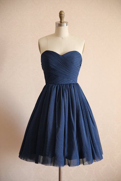 Cute bridesmaid dresses, short bridesmaid dresses, navy bridesmaid dresses, custom bridesmaid dresses, tulle bridesmaid dresses