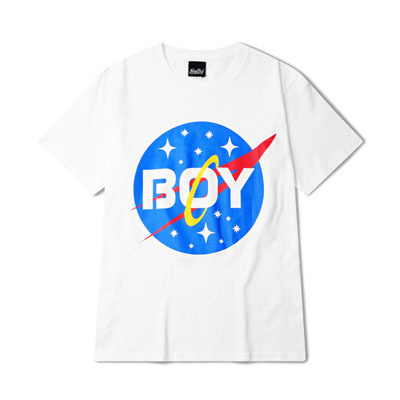 Free Shipping-PLANET BOY TEE IN WHITE