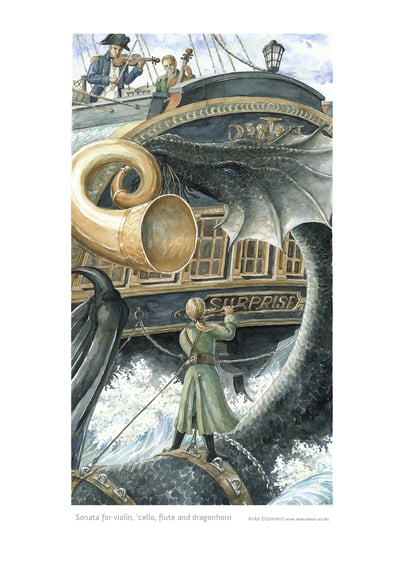 Temeraire Poster Print: "Music for violin, 'cello, flute and dragonhorn"