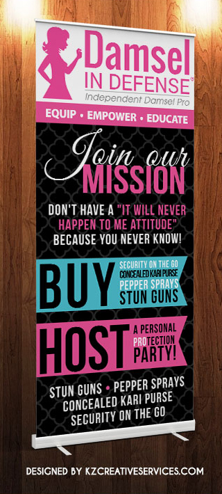 DAMSEL IN DEFENSE - RETRACTABLE BANNER