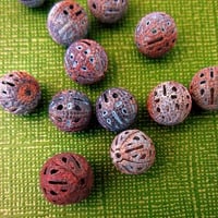 Filigree Spacer Beads with Aged Finish, 15 pcs - Thumbnail 1
