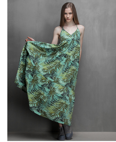 S DEER RAINFOREST COLORS LONG SUMMER DRESS S15281251