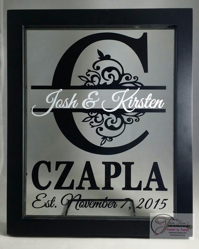 Personalized Last Name Floating Frame 8x10, Wedding Gift, Anniversary Gift