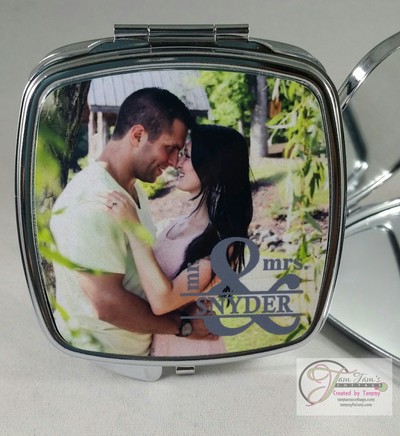 Couples Photo Mirror - Personalized Compact Mirror