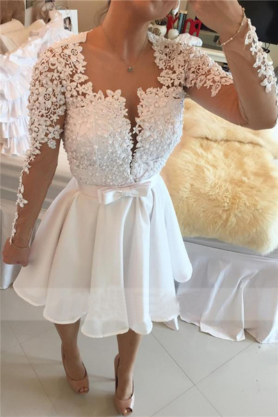 Short White Prom Dress Homecoming Dress Party Gown pst0692