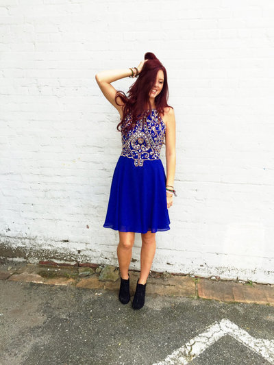 Royal Blue Homecoming Dress Short Prom Dresses pst0919