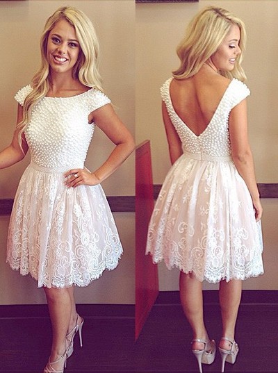 Short Prom Dress Homecoming Dresses With Pearls pst0964