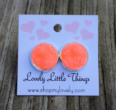 12mm Coral Studs with Silver Studs
