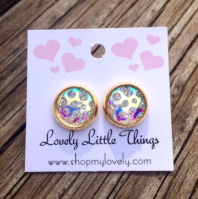 10mm Iridescent Leopard Studs