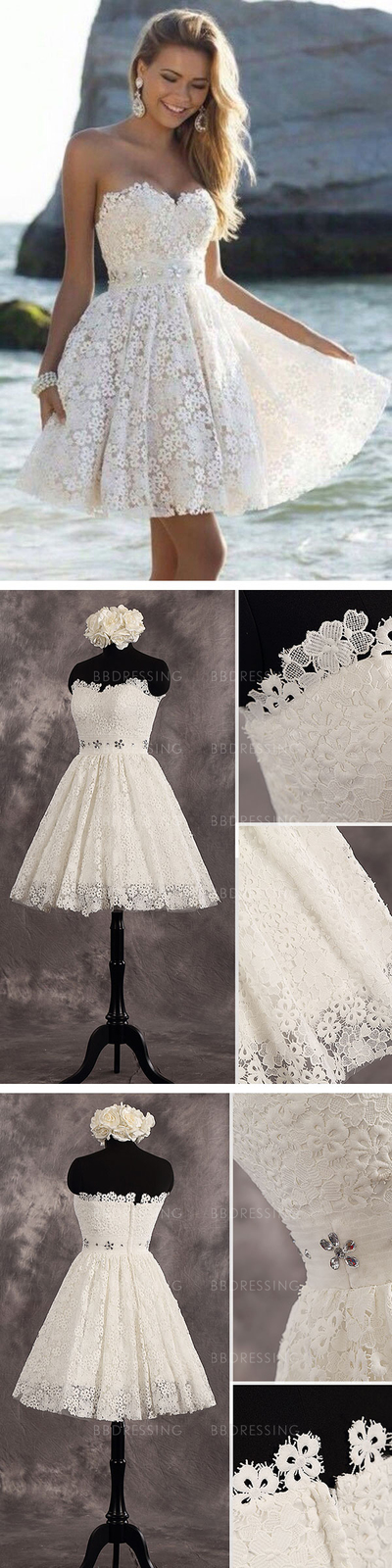 Short Lace Wedding Dress Prom Dresses Homecoming Dress