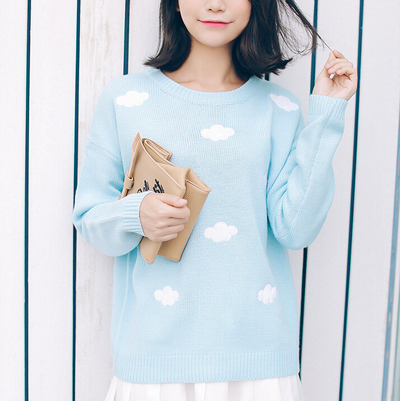 Sweet blue sky white clouds pullovers