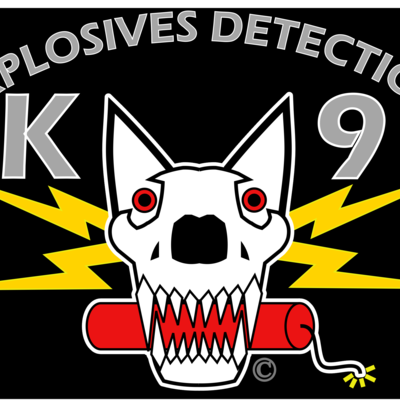 Explosives detection k-9 skull license plate - Thumbnail 2