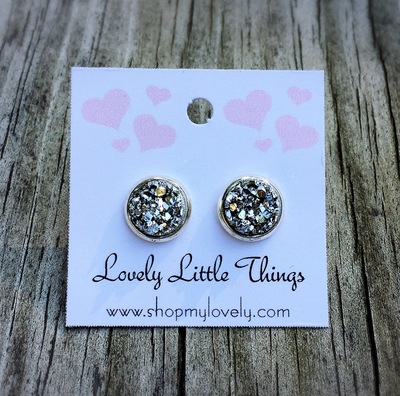8mm Silver Studs with Silver Setting