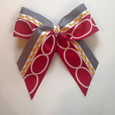 Red Loops, Dark Grey Glitter, and Softballs/Baseballs