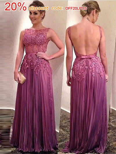 prom dresses chiffon,Purple A-line Bateau Chiffon Long Prom Dresses Evening Dresses 1433