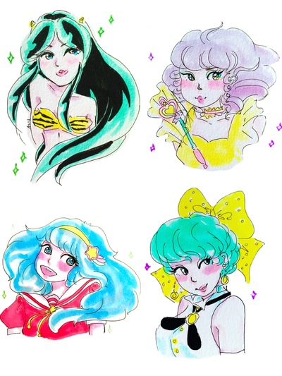 Retro Majokko Sticker Set ☆ミ