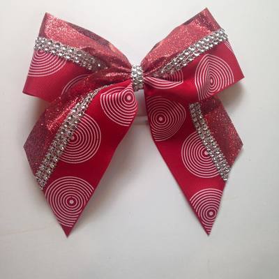 Red Ripples and Glitter with Rhinestones