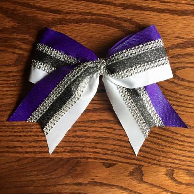 Glitter White, Black, and Purple with Rhinestones