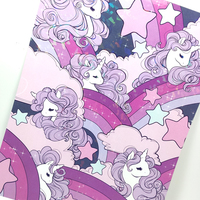 8.5 by 11 Sparkly unicorn clouds Print - Thumbnail 2