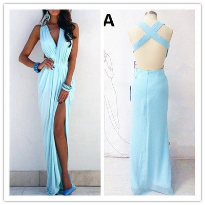 sky blue Prom Dress, long Prom Dress, sexy Prom Dress, backless Prom Dress, evening dress, BD1329