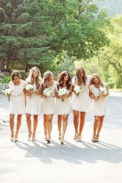 short bridesmaid dress,ivory bridesmaid dress,chiffon bridesmaid dress,simple bridesmaid dress,BD1047