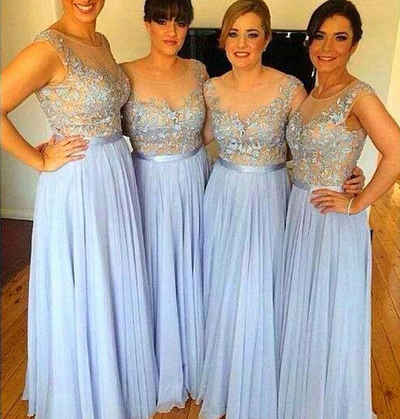 long bridesmaid dress, blue bridesmaid dress, elegant bridesmaid dress, lace bridesmaid dress,BD1051