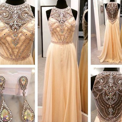 long Prom Dress, champagne Prom Dress, charming Prom Dress, 2016 Prom Dress, party Dress, BD1328