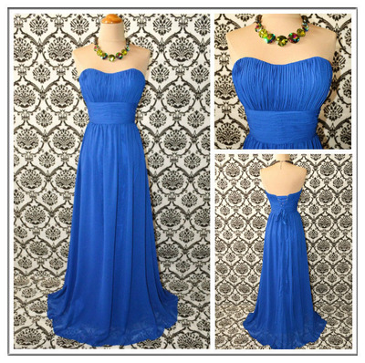 royal blue bridesmaid dress, strapless bridesmaid dress, cheap bridesmaid dress, simple bridesmaid dress,BD1068